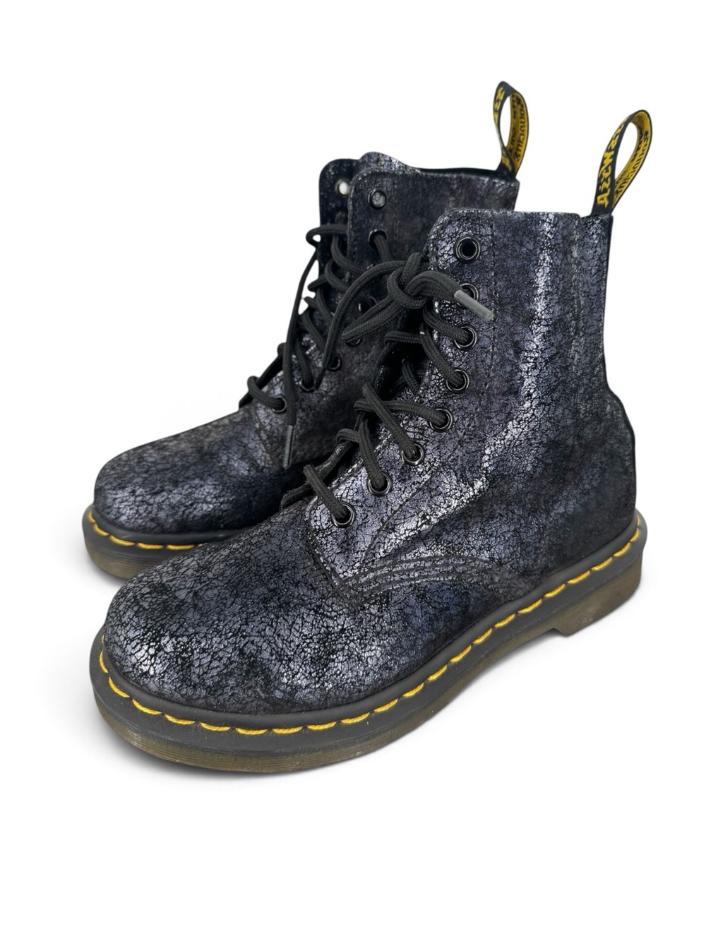 Dr. Martens 1460 Pascal Iridescent Crackle Leather Boots Black Women’s